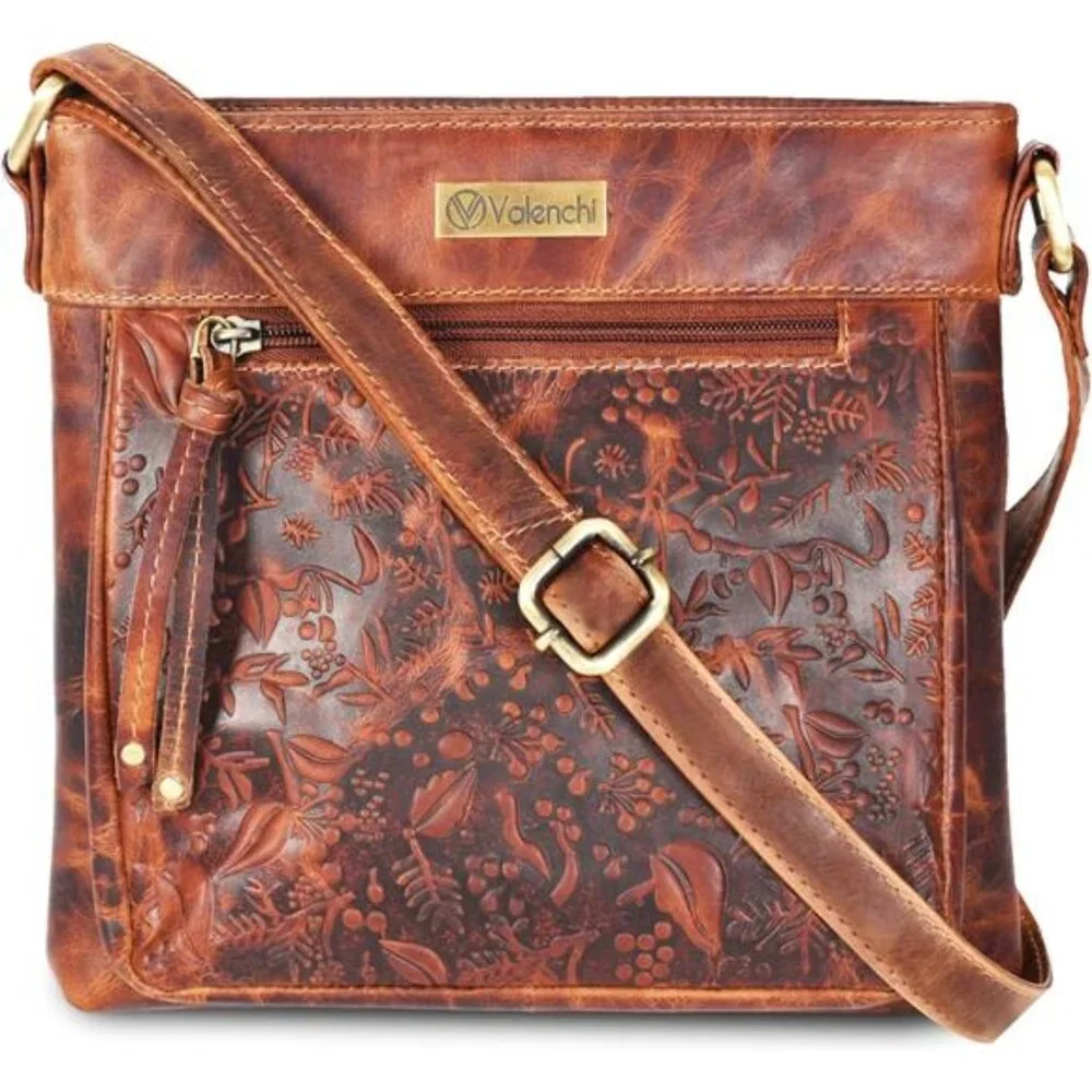 Real Genuine Leather Women's Crossbody Purse/Bag With Adjustable Strap - Picture 1 of 8